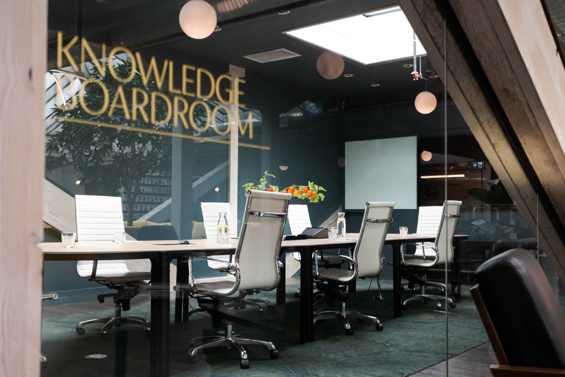An interior shot of Knowledge Boardroom