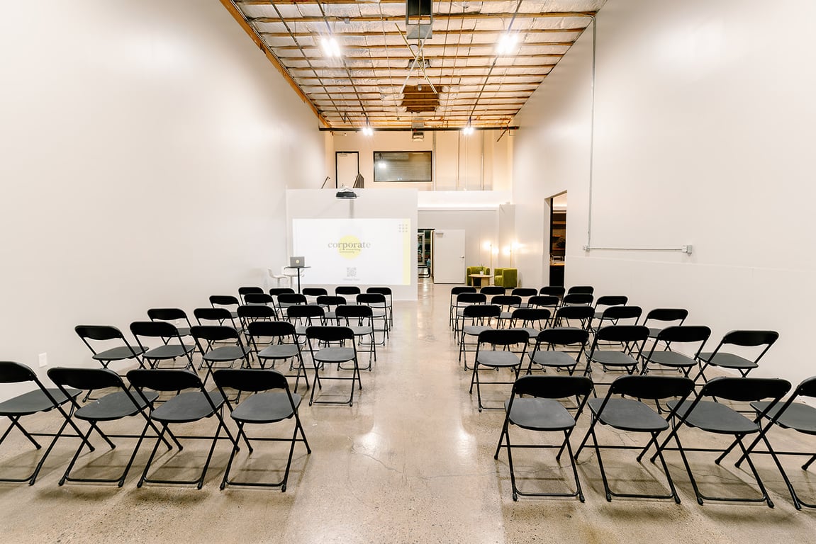 An interior shot of Modern Industrial Event Space Near The Strip