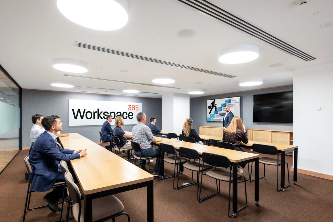 An interior shot of 18 Person Presentation Room