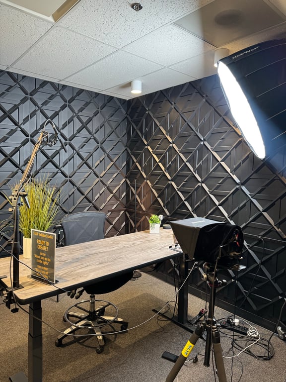An interior shot of YouTube Studio / Podcast Room