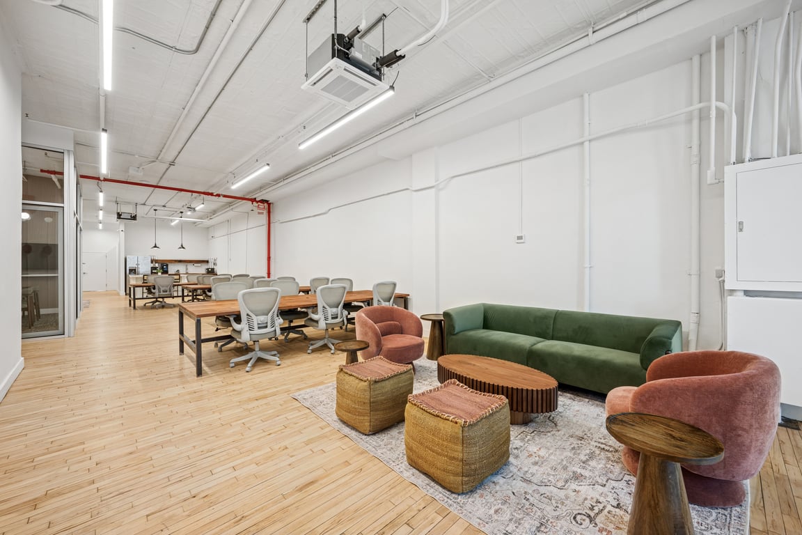 An interior shot of Mercer Modern Day Office with 2 Breakout rooms