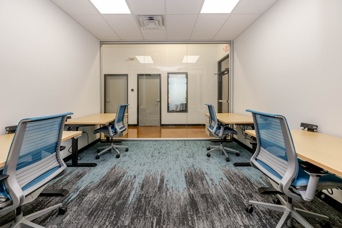 An interior shot of 4-desk private office