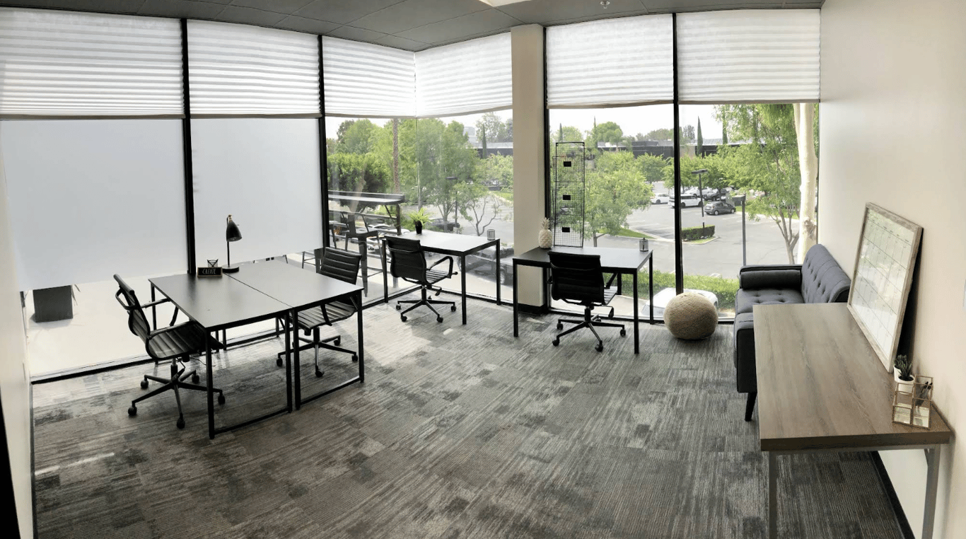An interior shot of Private Office - 231 sq ft (Floor-to-Ceiling Windows / Corner) (#218)