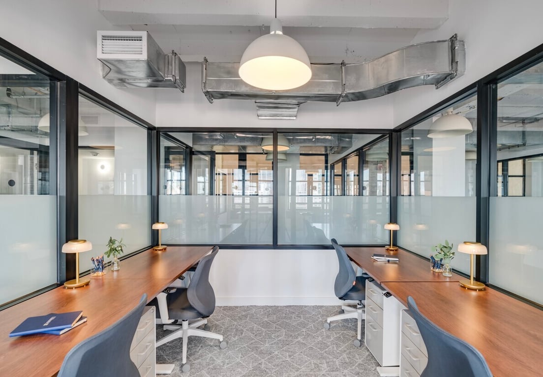 An interior shot of Secluded Private Office with City Panorama