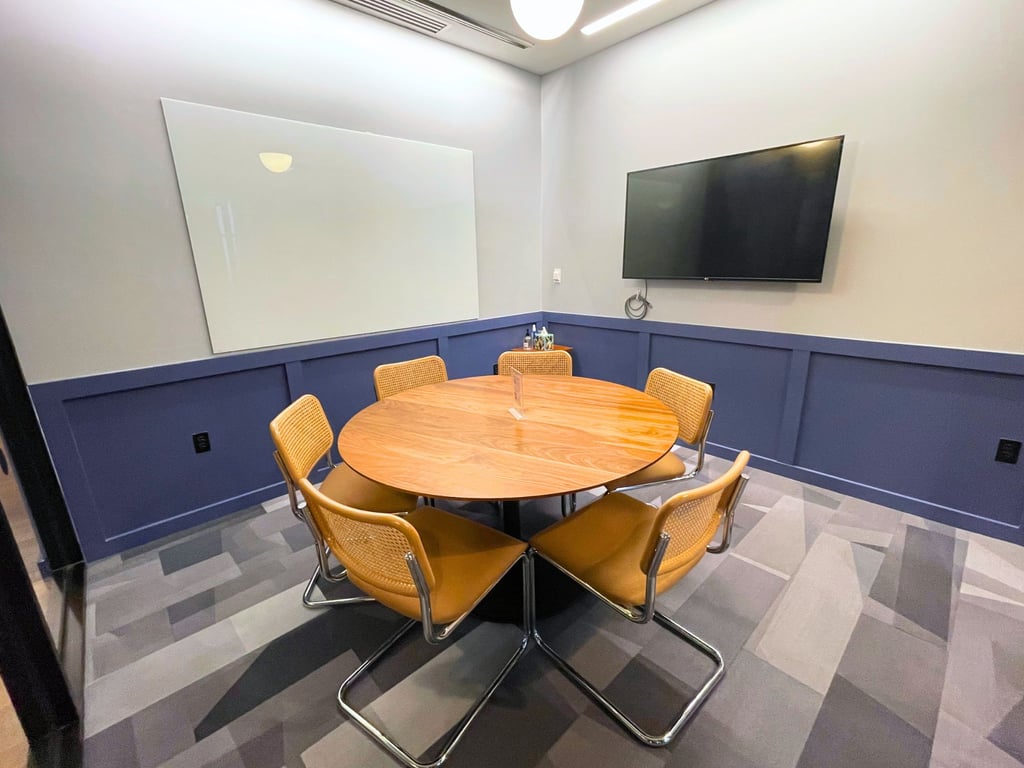 An interior shot of Adams Conference Room