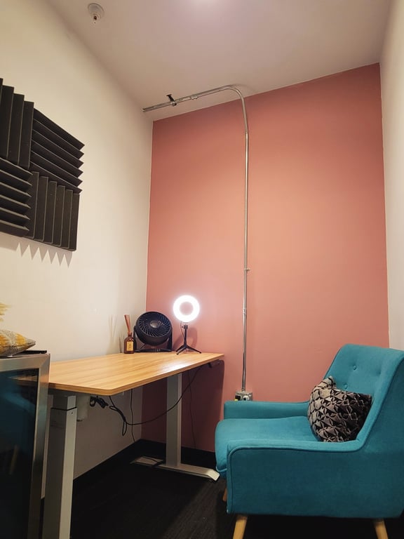 An interior shot of Mezzanine Phone Booth