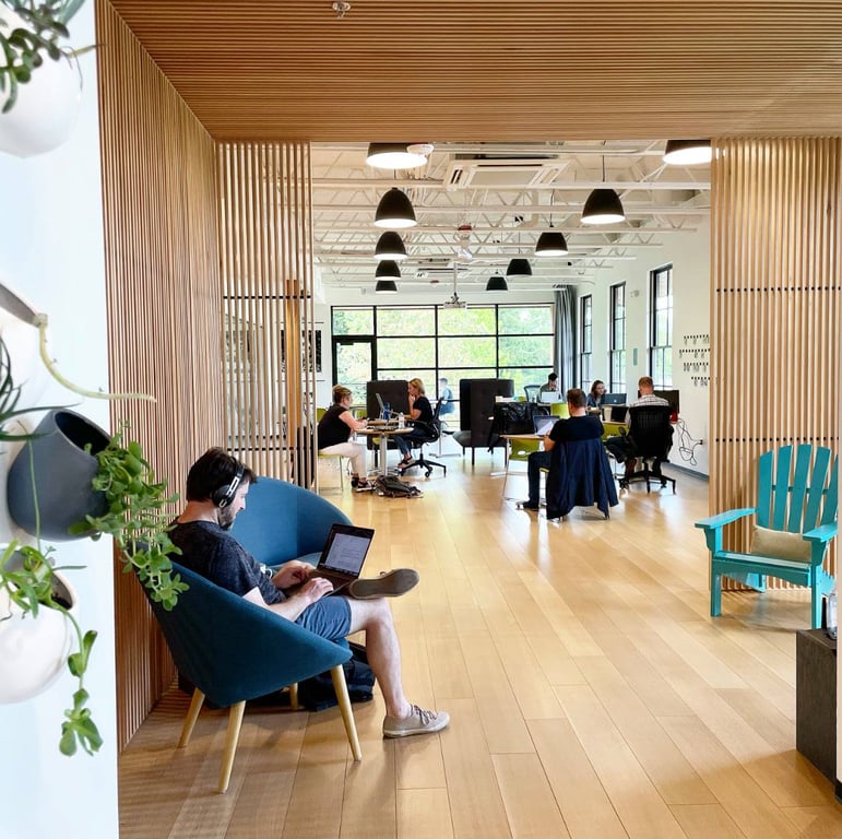 An interior shot of Vibe Coworks