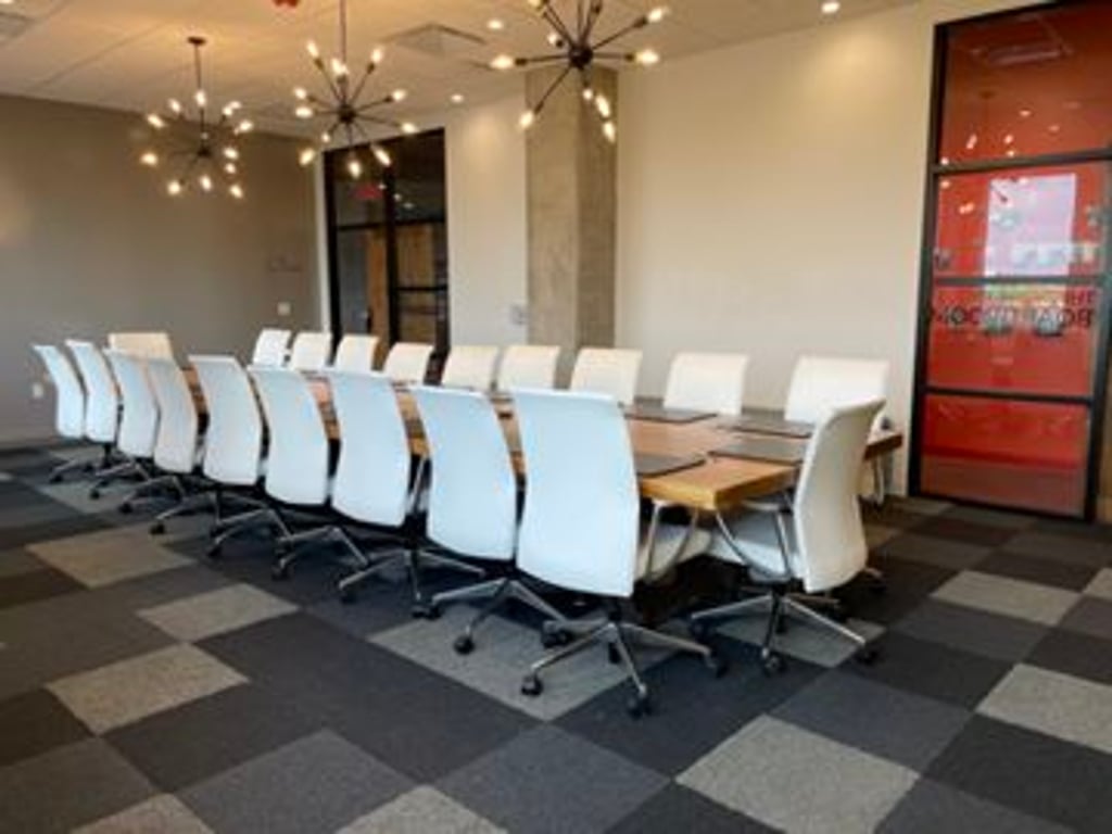 An interior shot of Zoom Room Boardroom
