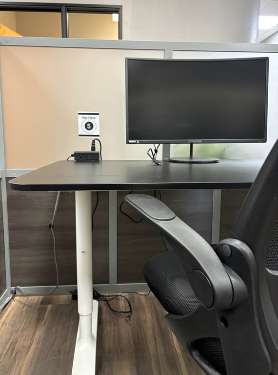 An interior shot of Hot Desk 5