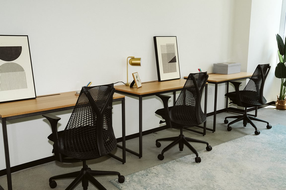 An interior shot of Exterior Three-Person Office