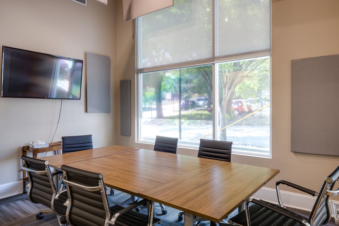 An interior shot of Emerald Conference Room