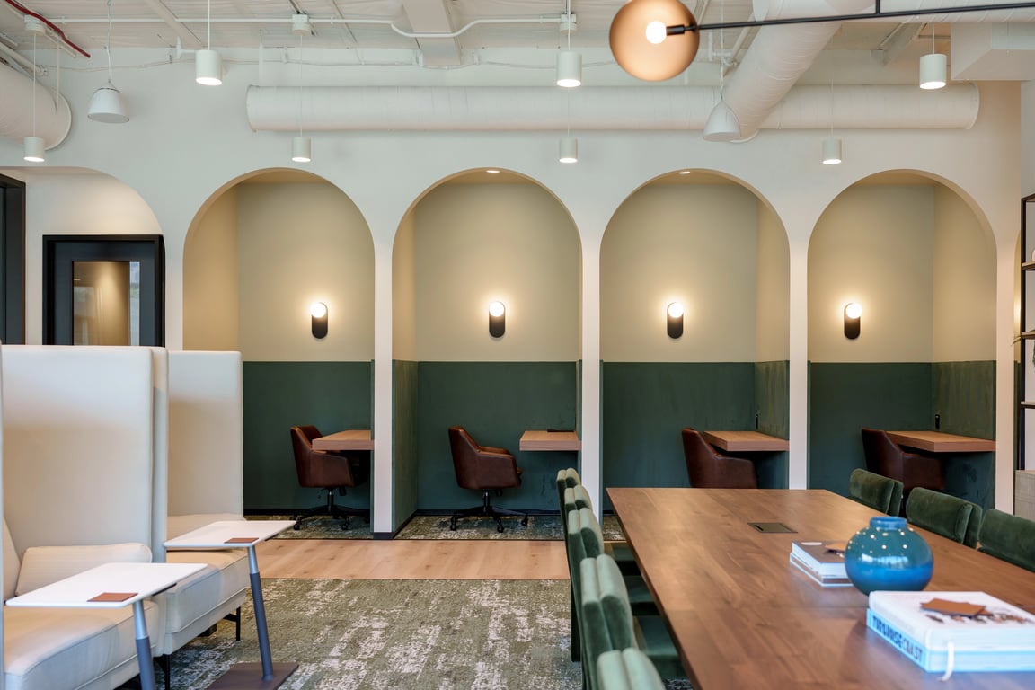 An interior shot of Industrious - Malibu