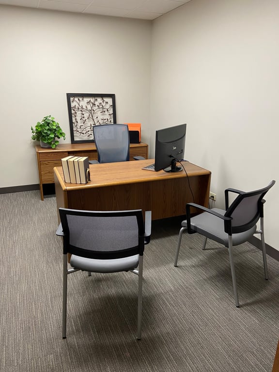 An interior shot of 150 sf Interior office