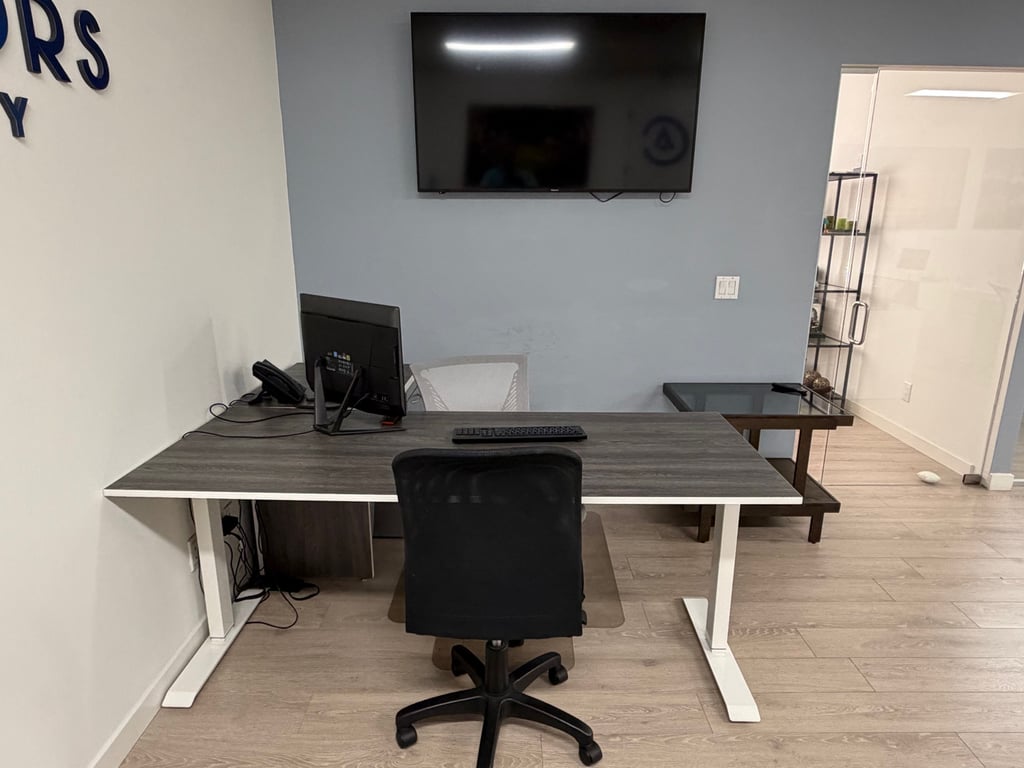 An interior shot of Large Single Desk in Open Area