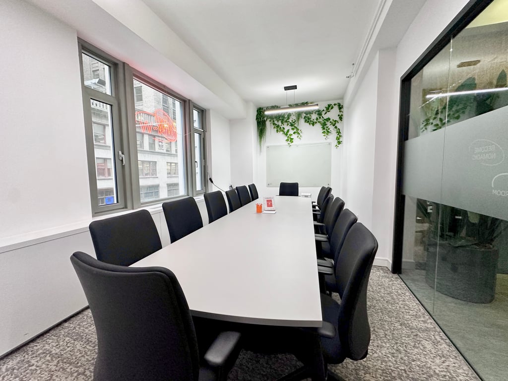 An interior shot of Boardroom 1 (201)