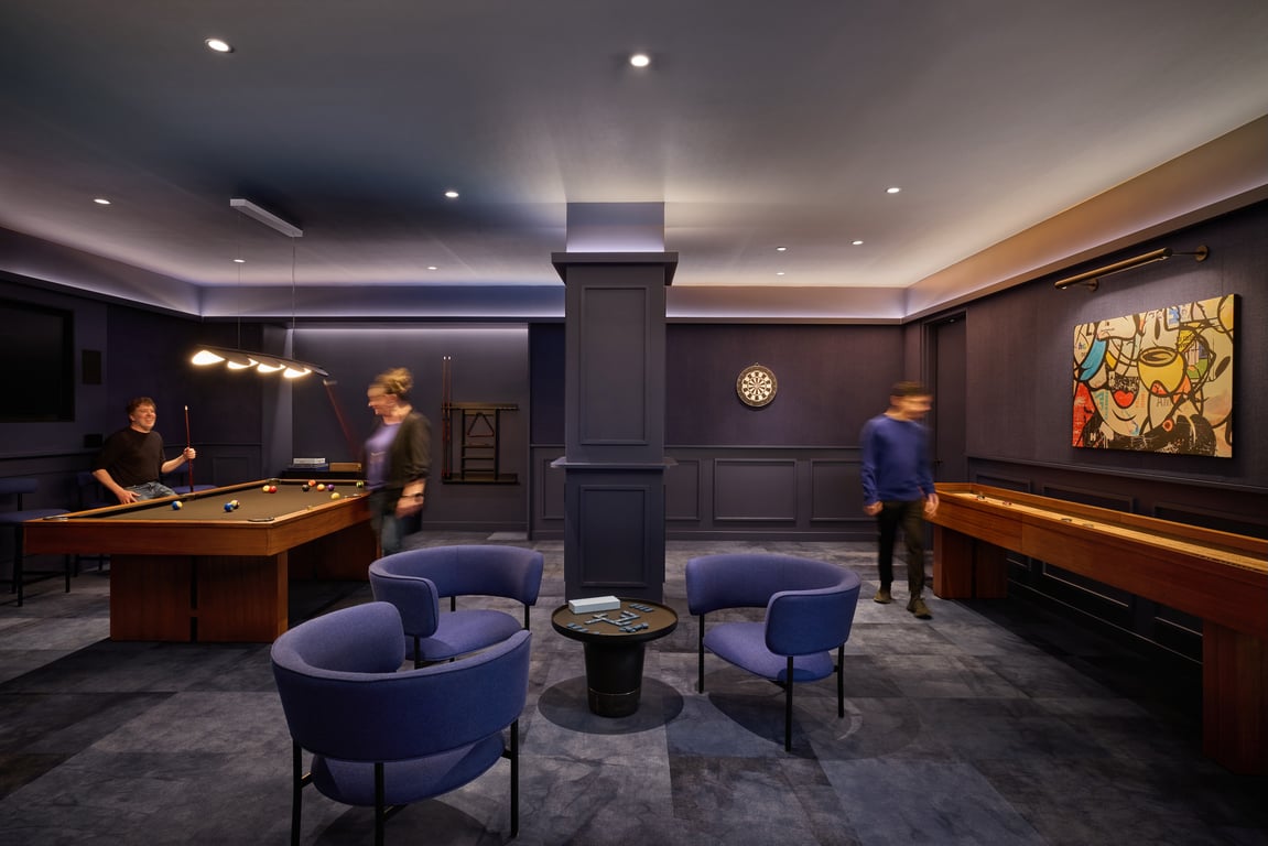An interior shot of Cliff Game Room
