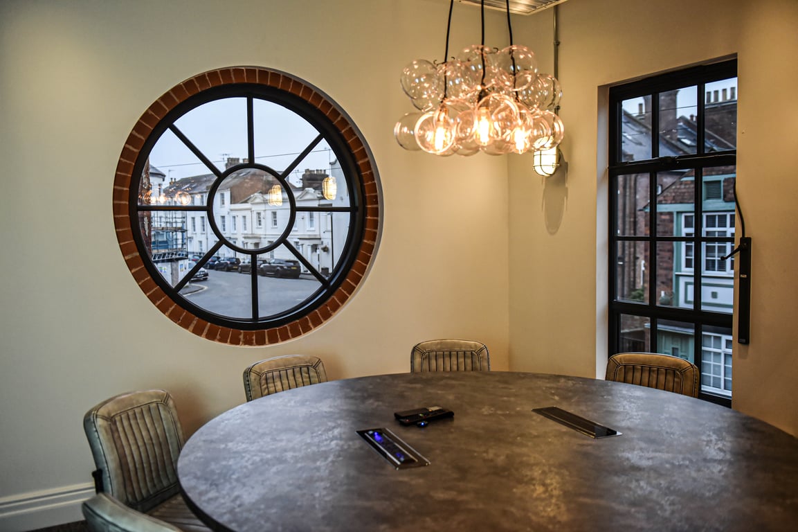 An interior shot of 8 person Meeting Room