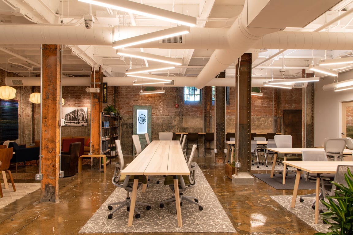An interior shot of Workhub at the Substation