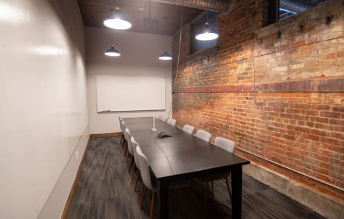 An interior shot of Industrial Conference Room for 10 People - Detroit