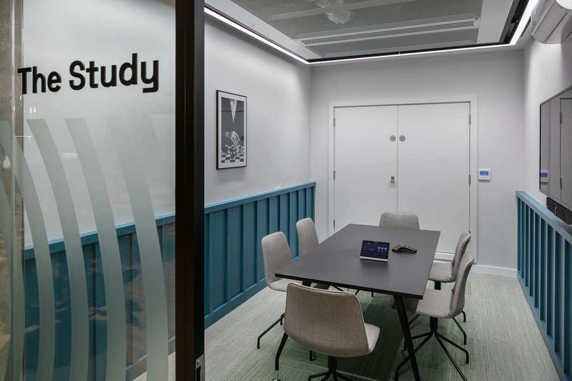 An interior shot of The Study