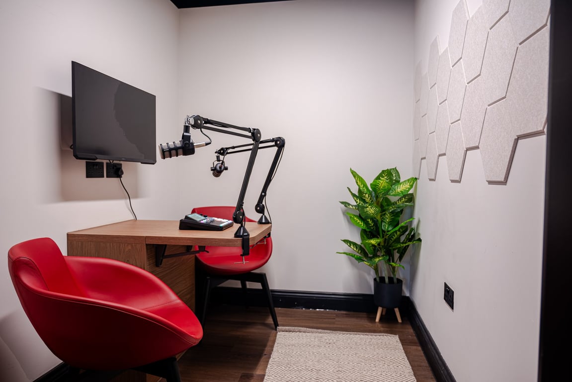 An interior shot of The Podcast