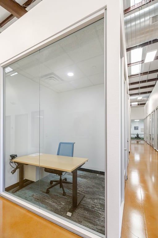 An interior shot of 1-desk private office