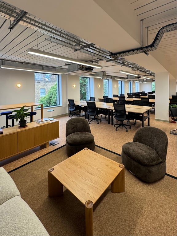 An interior shot of 50 person office