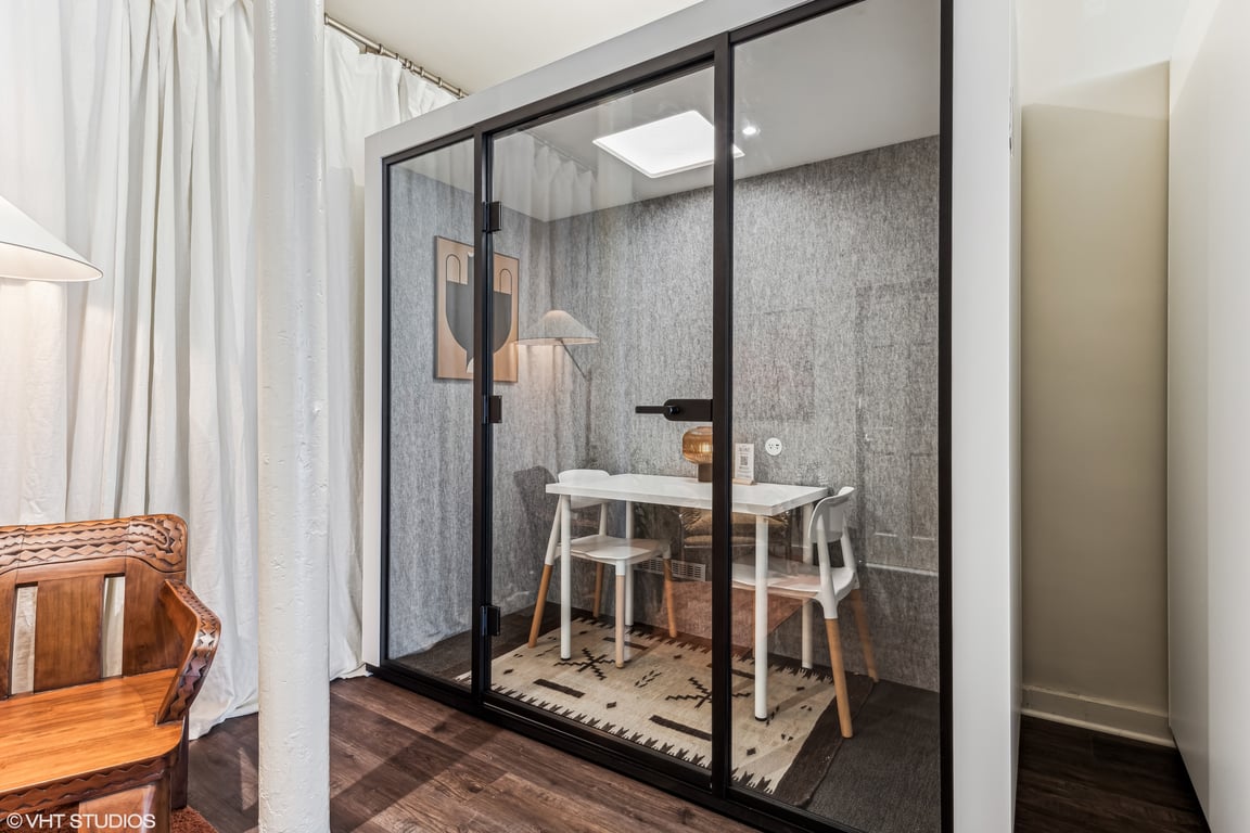An interior shot of ALCOVE Pod 9 - Montauk Club - Two Seats