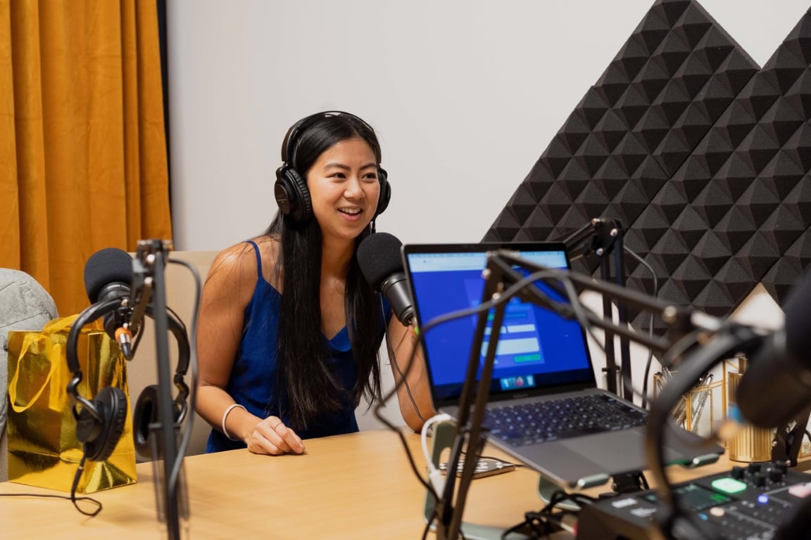An interior shot of Podcast Studio