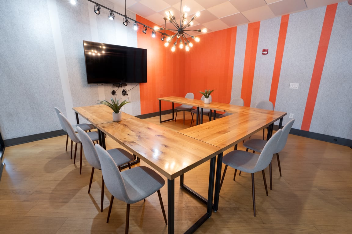 An interior shot of Stripe Room