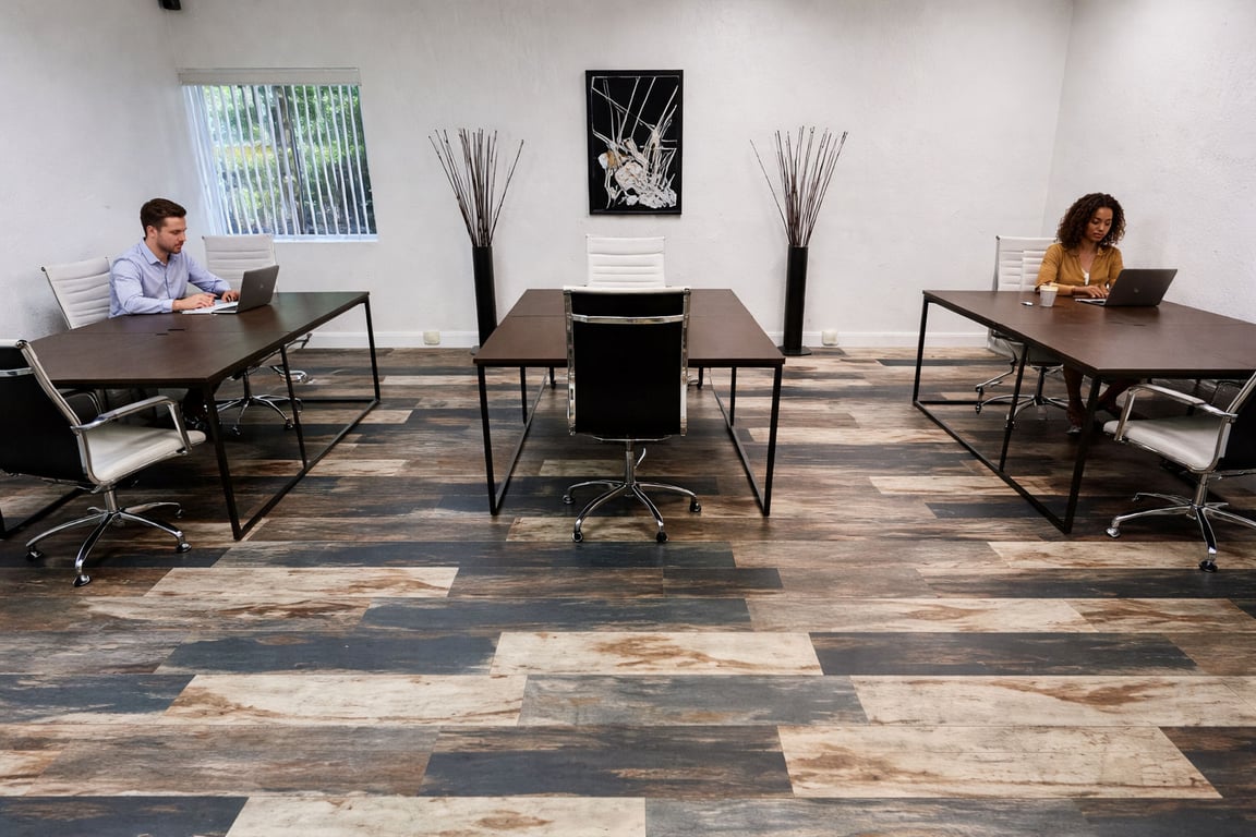 An interior shot of Event & Seminar Room #103 – Private Space with Refreshment Area (Up to 6 Guests)