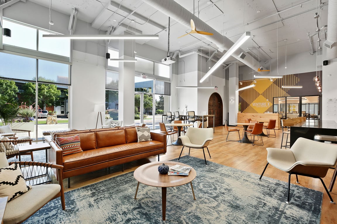 An interior shot of Venture X - Dallas by the Galleria