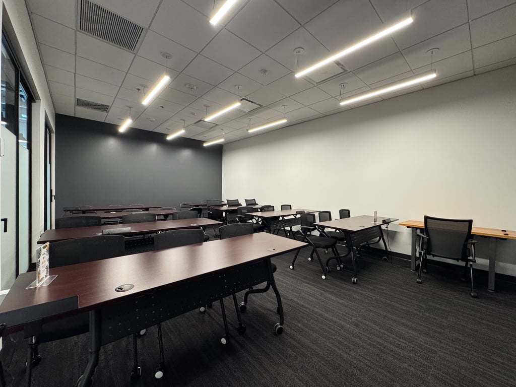 An interior shot of Potomac Training Room for 24 or 42