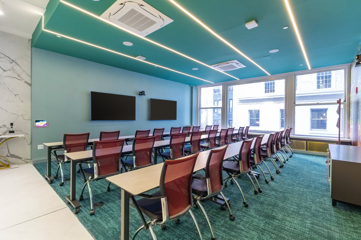 An interior shot of Stunning Meeting Space Themed after Monet - Zoom Room
