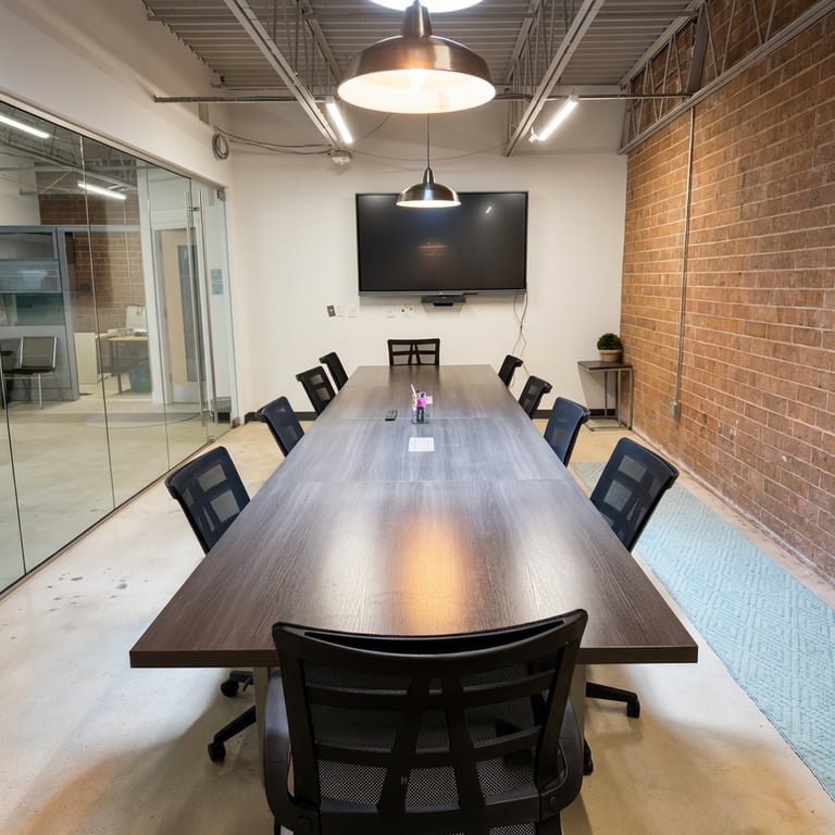 An interior shot of NoDa Boardroom