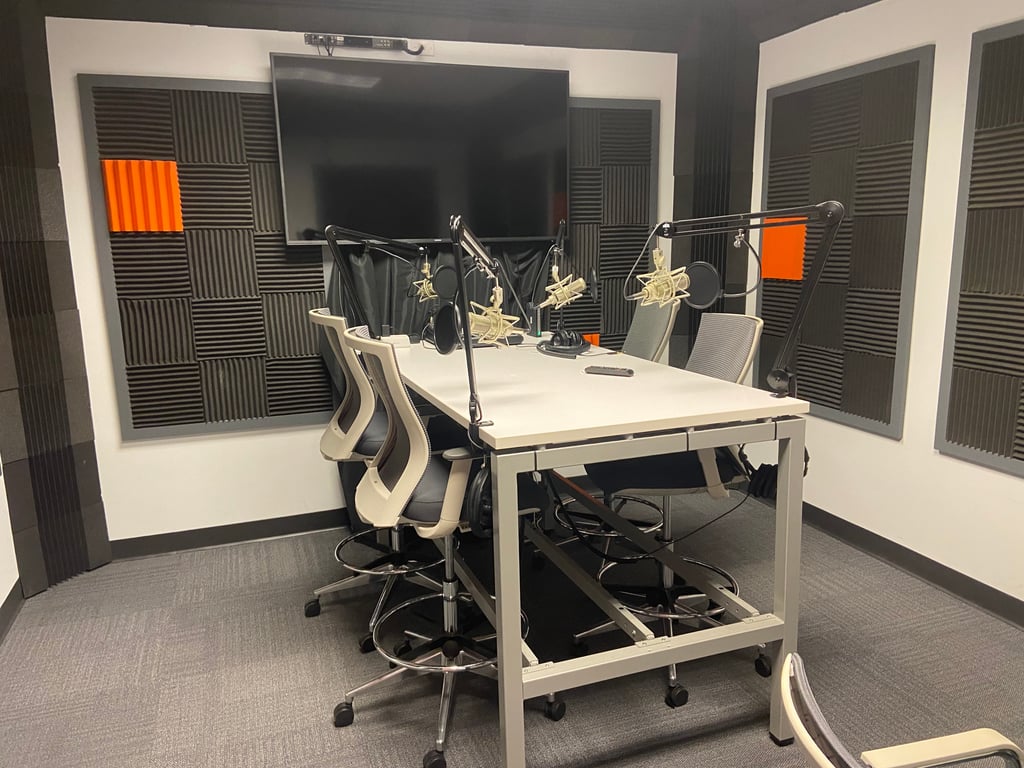 An interior shot of Video Podcast Room