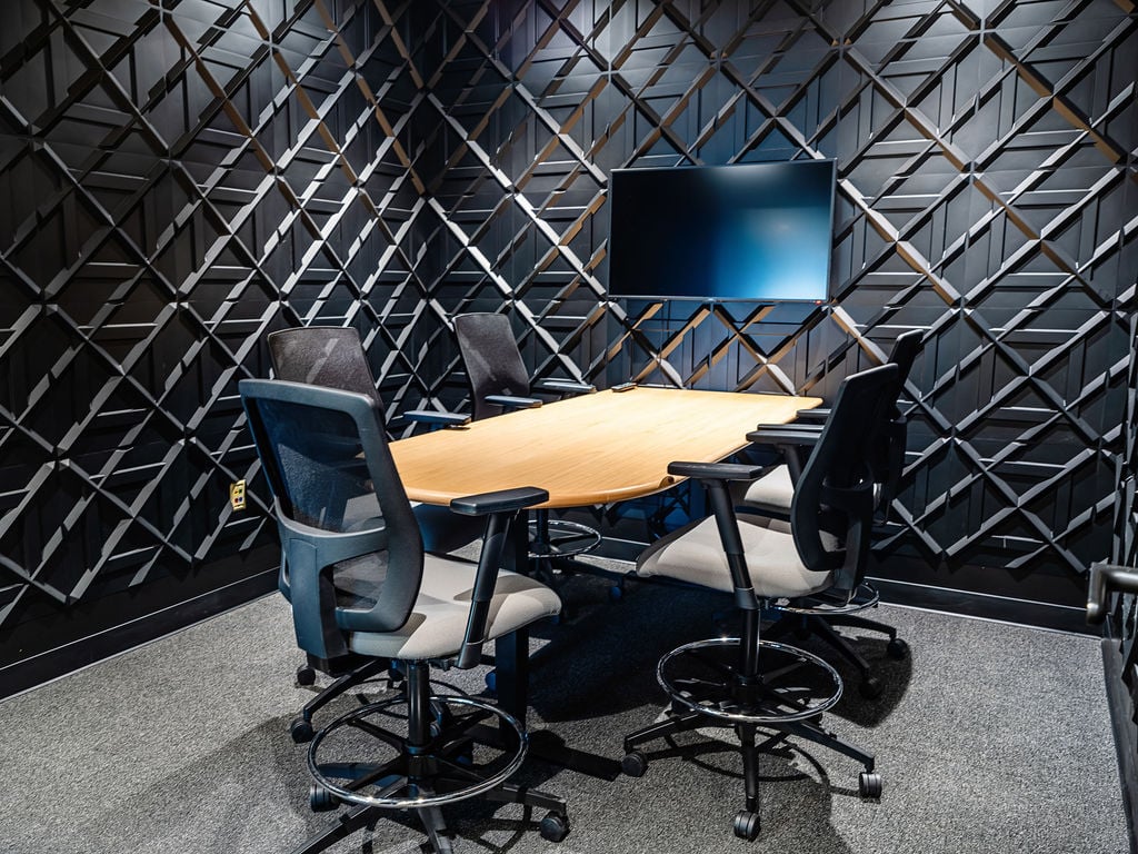 An interior shot of Podcast Studio - Oaktown Echo