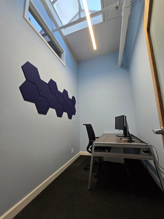 An interior shot of 1 Person Office w/skylight