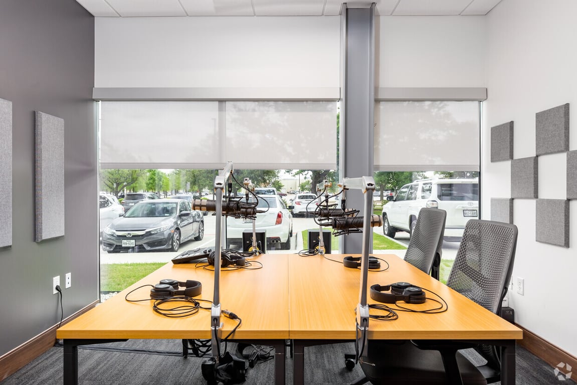 An interior shot of Podcast Studio