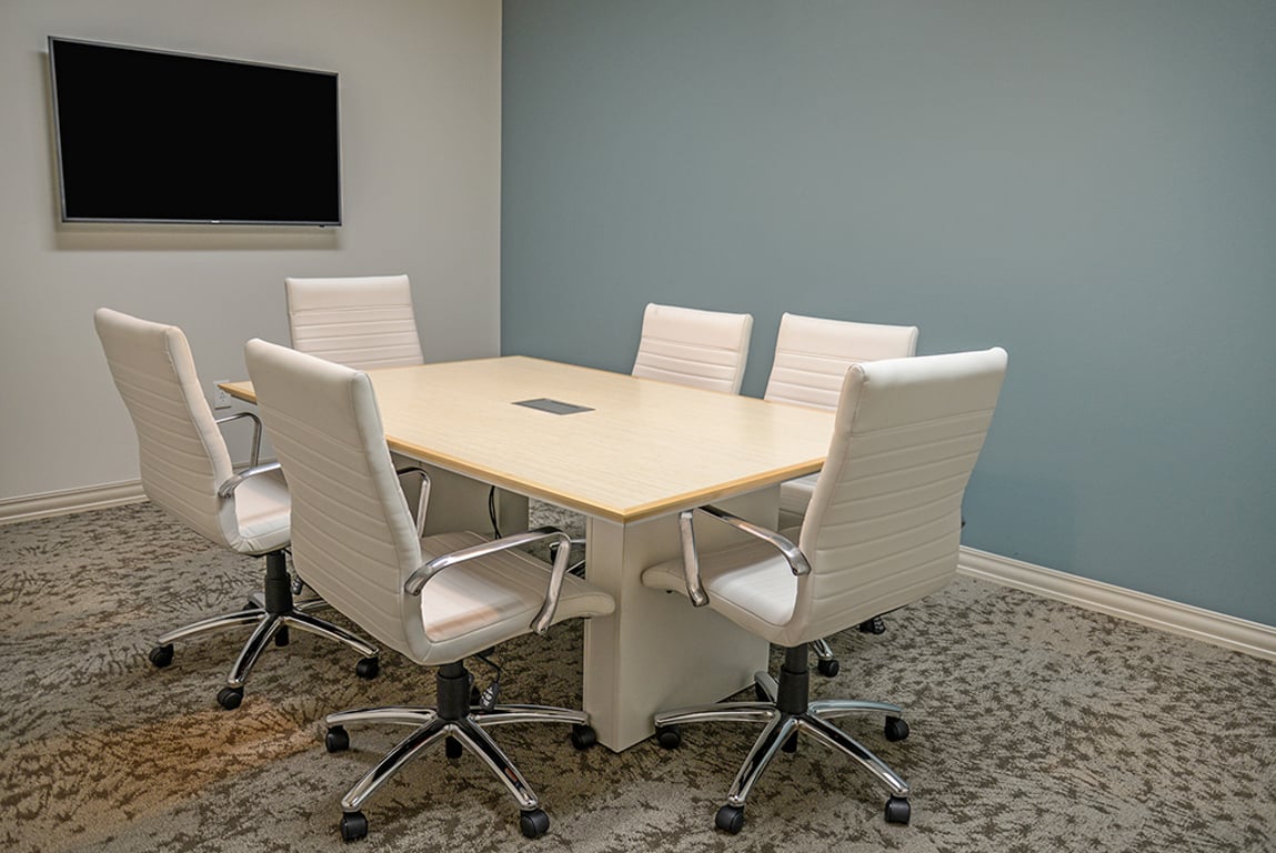 An interior shot of 6 Person Meeting Room