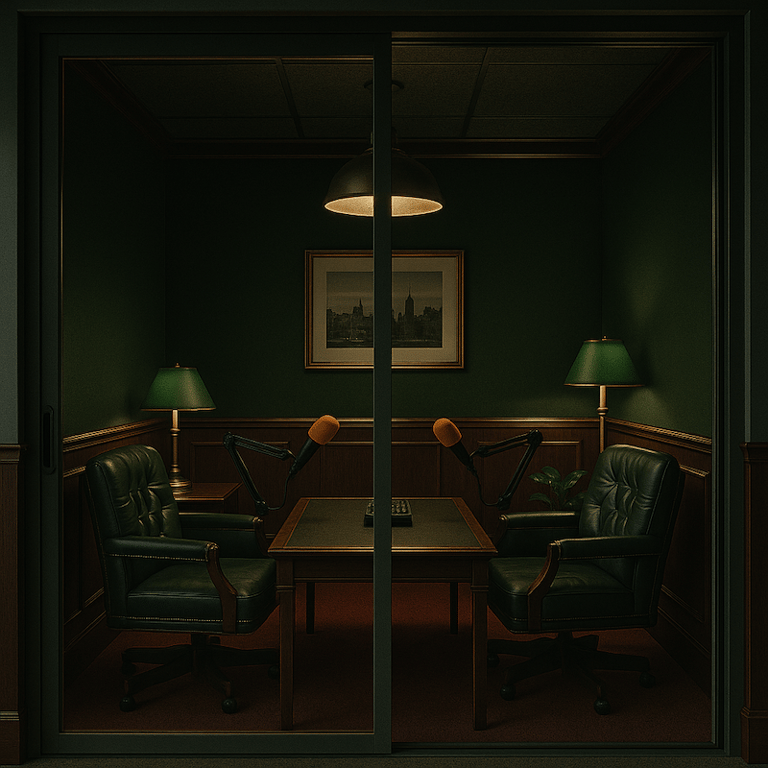 An interior shot of Podcast Studio 1