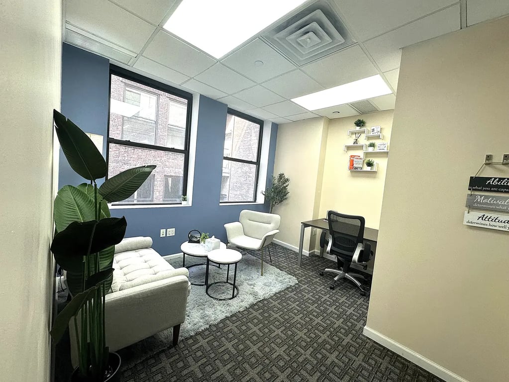 An interior shot of Windowed Therapy Day Office