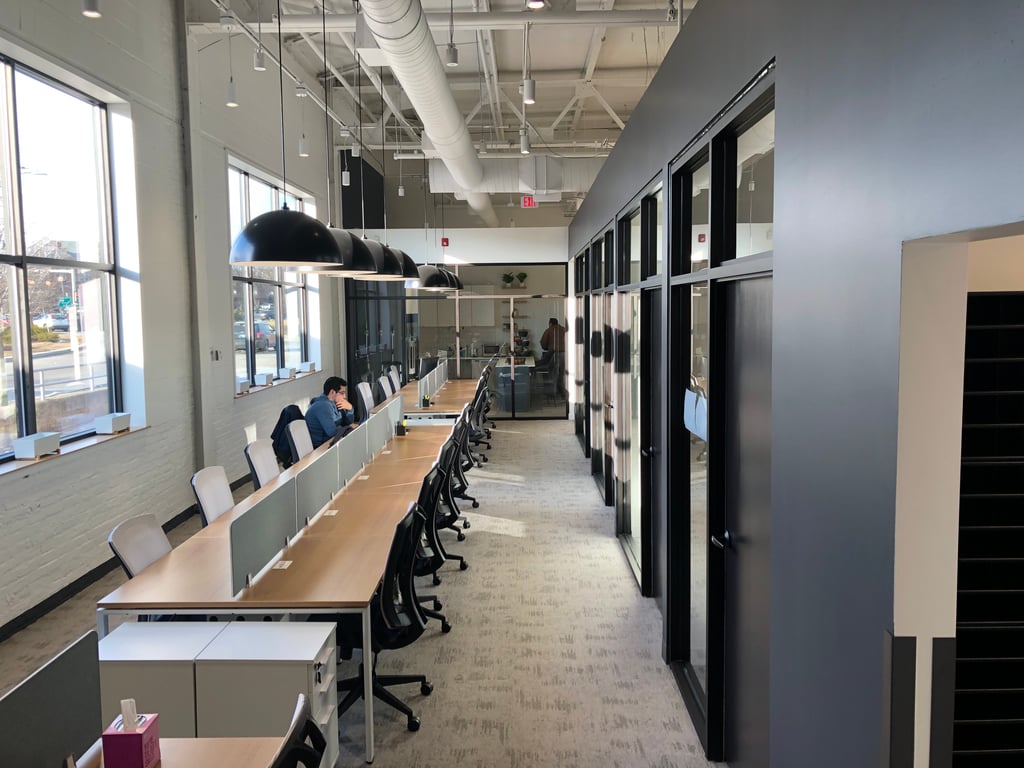 An interior shot of Staples Coworking - Somerville