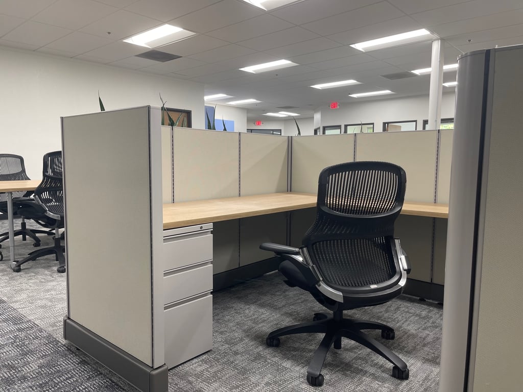 An interior shot of Private Workstation