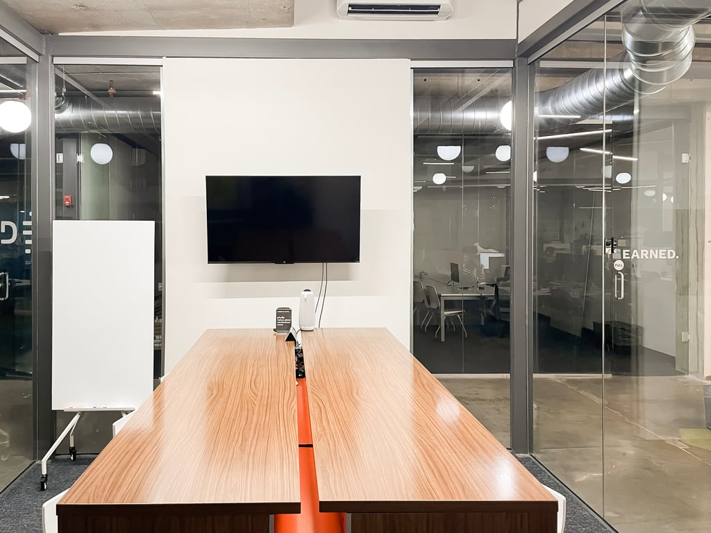 An interior shot of Glass Window Conference Room