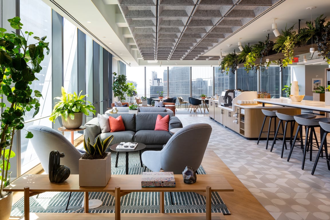 An interior shot of Industrious - 3 World Trade Center