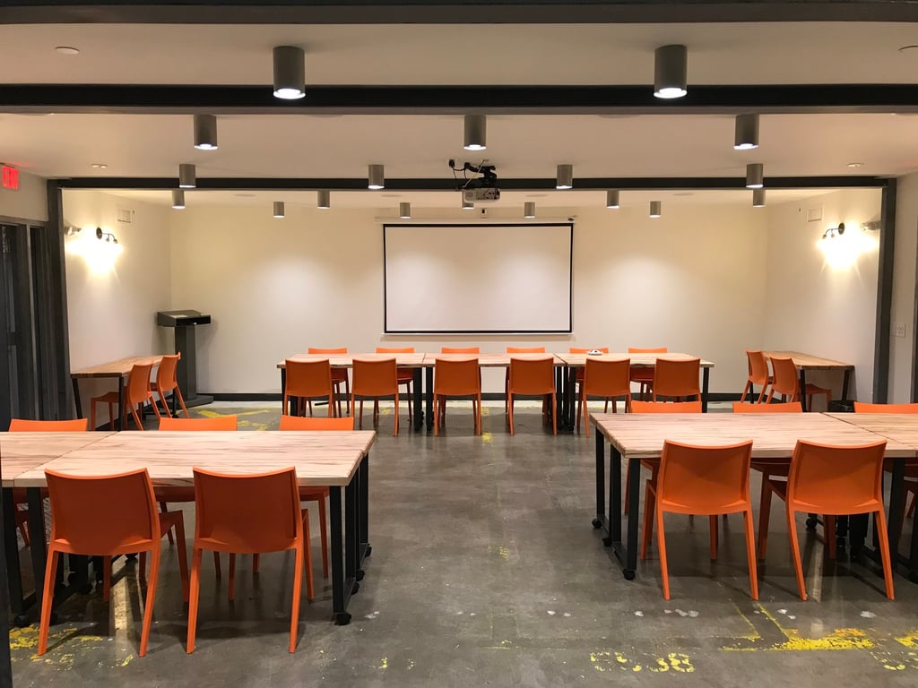 An interior shot of The Classroom (Training Room; 25-40 Person )