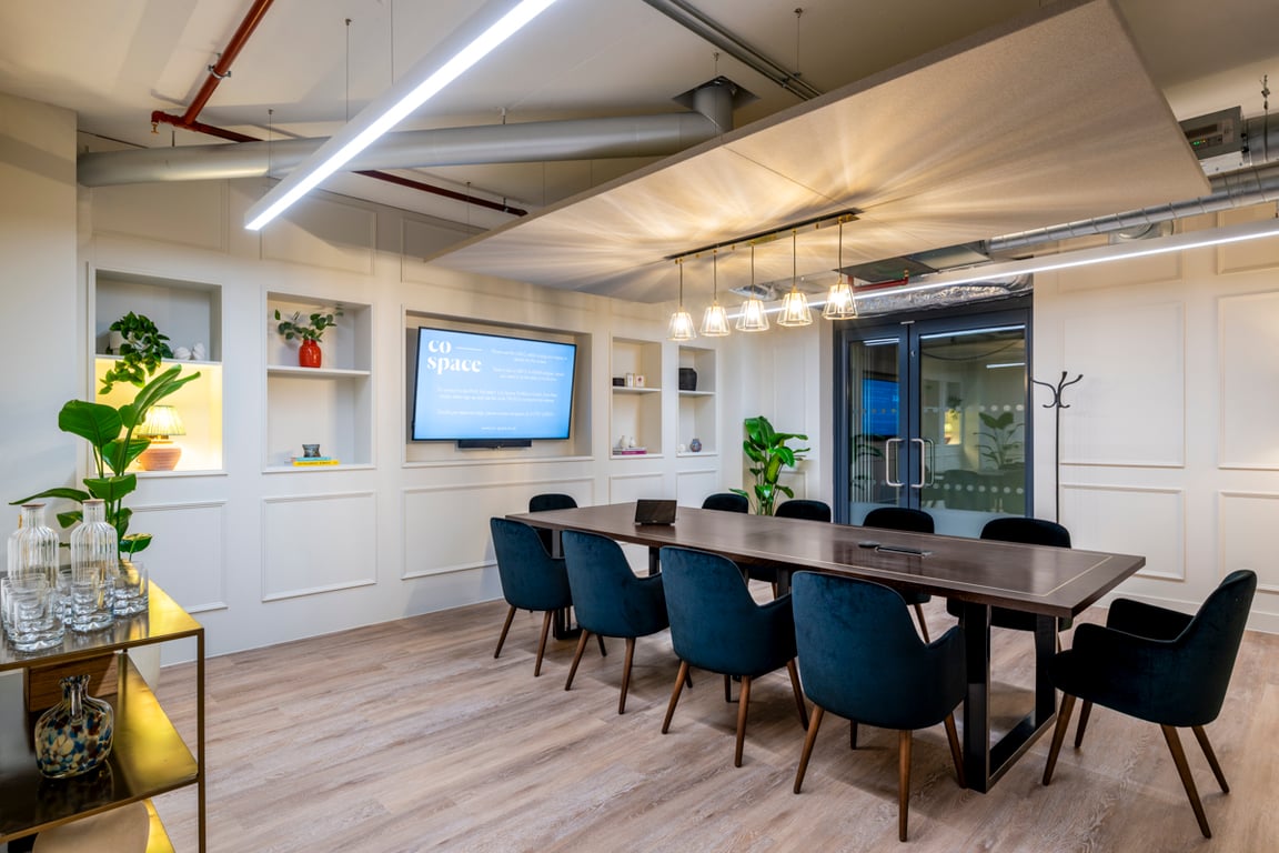 An interior shot of 12 Person Boardroom (Meeting Room 1)