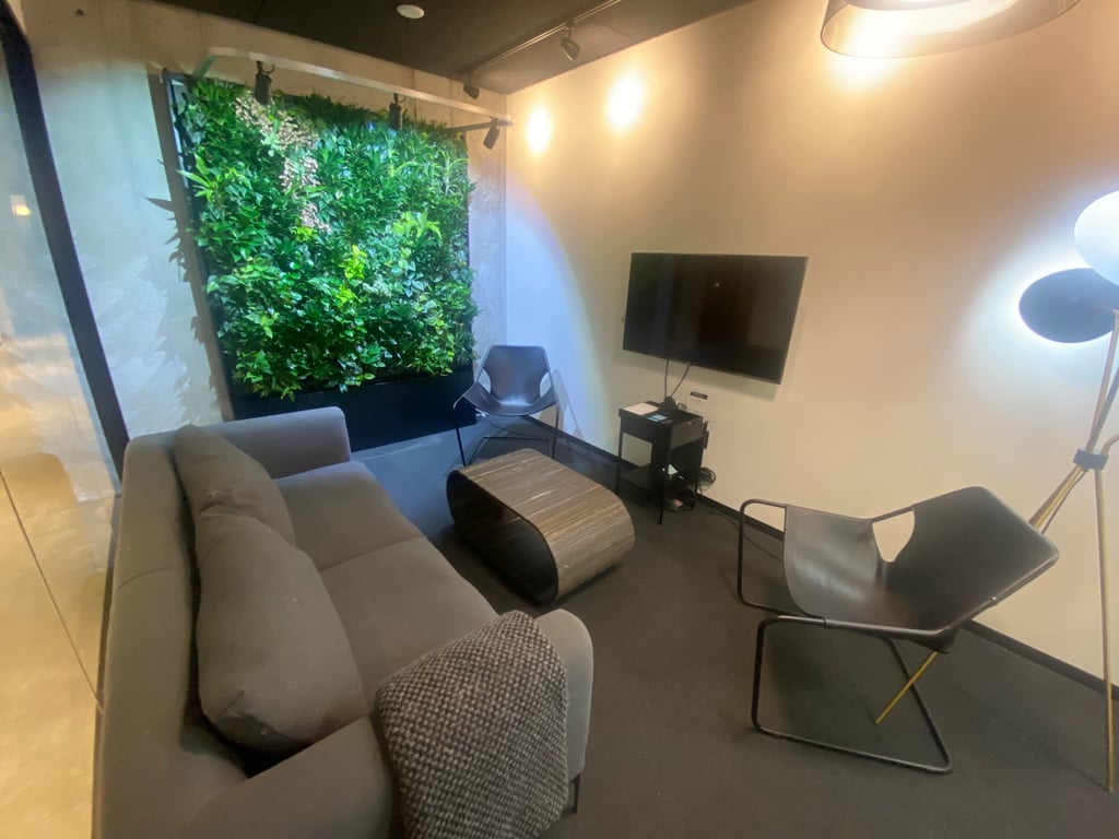 An interior shot of Huddle Room C (plant room)