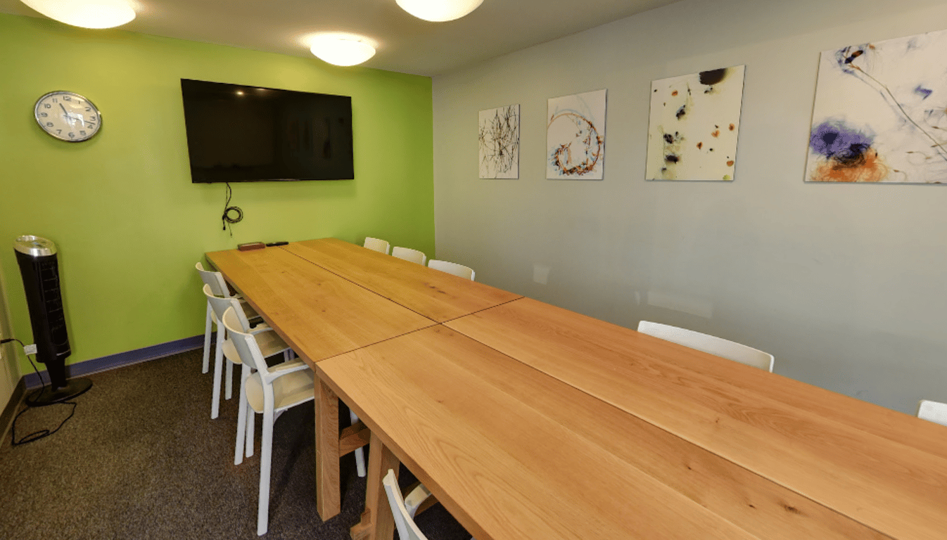 An interior shot of Fish Bowl Conference Room